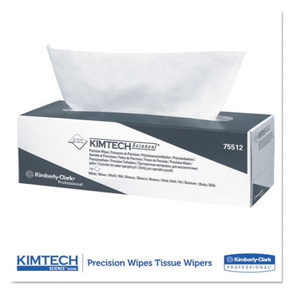 Kimtech Precision Wipers, POP-UP Box, 1Ply, 11 4-5x11 4-5, White, 196-Bx, 15 Bx-Carton 75512