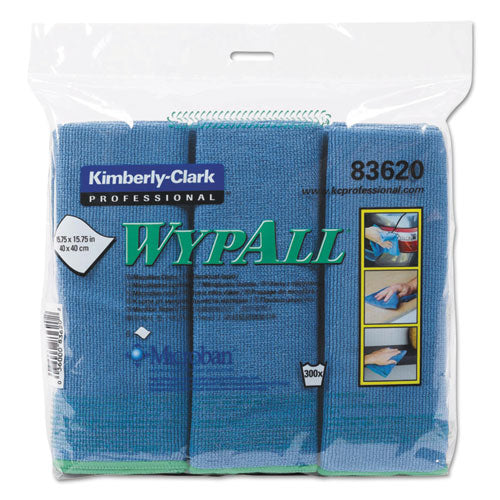 WypAll Microfiber Cloths, Reusable, 15 3-4 x 15 3-4, Blue, 6-Pack 83620
