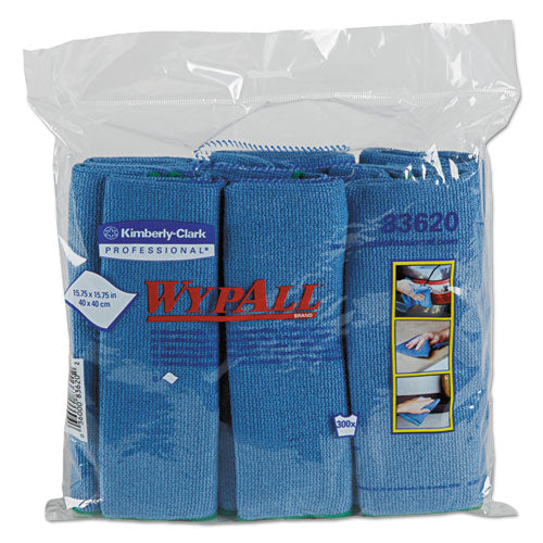 WypAll Microfiber Cloths, Reusable, 15 3-4 x 15 3-4, Blue, 24-Carton KCC 83620