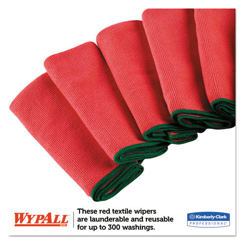 WypAll Microfiber Cloths, Reusable, 15 3-4 x 15 3-4, Red, 6-PK, 4 PK-CT 83980