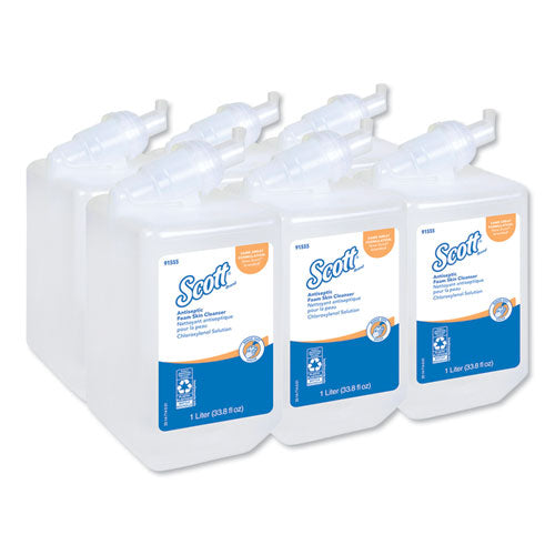 Scott Control Antiseptic Foam Skin Cleanser, Unscented, 1,000 mL Refill, 6-Carton 91555