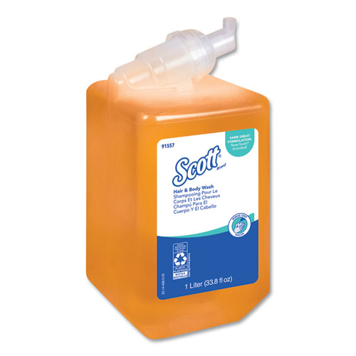 Scott Essential Hair and Body Wash, Citrus Floral, 1 L Bottle, 6-Carton 91557