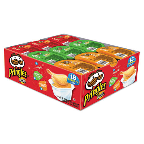 Pringles Potato Chips, Variety Pack, 0.74 oz Canister, 18-Box 3800018251