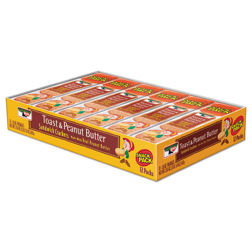 Keebler Sandwich Crackers, Toast and Peanut Butter, 8 Cracker Snack Pack, 12-Box 3010021166