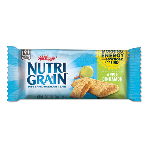 Kellogg's Nutri-Grain Soft Baked Breakfast Bars, Apple-Cinnamon, Indv Wrapped 1.3 oz Bar, 16-Box 3800035645