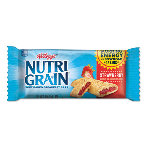 Kellogg's Nutri-Grain Soft Baked Breakfast Bars, Strawberry, Indv Wrapped 1.3 oz Bar, 16-Box 3800035945