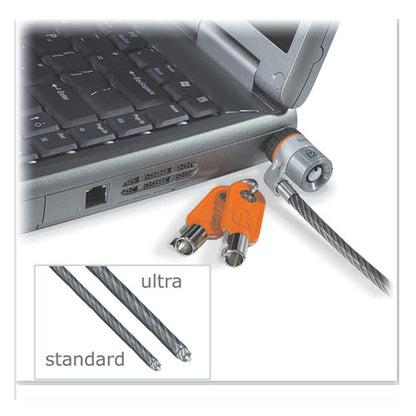 Kensington MicroSaver Keyed Ultra Laptop Lock, 6ft Steel Cable, Two Keys K67723US