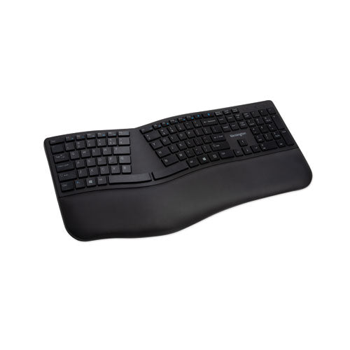 Kensington Pro Fit Ergo Wireless Keyboard, 18.98 x 9.92 x 1.5, Black K75401US