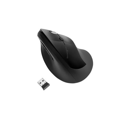 Kensington Pro Fit Ergo Vertical Wireless Mouse, 2.4 GHz Frequency-65.62 ft Wireless Range, Right Hand Use, Black K75501WW