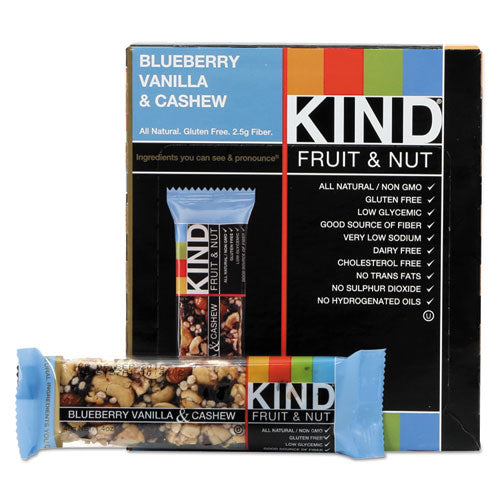 Kind Fruit and Nut Bars, Blueberry Vanilla and Cashew, 1.4 oz Bar, 12-Box 18039