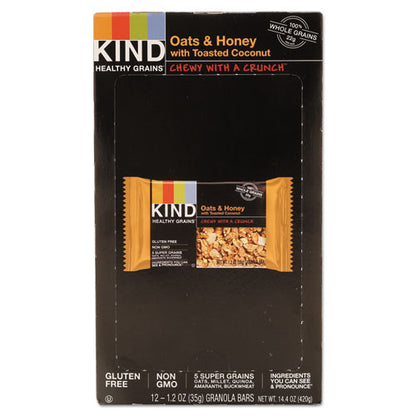 Kind Healthy Grains Bar, Oats and Honey with Toasted Coconut, 1.2 oz, 12-Box 18080