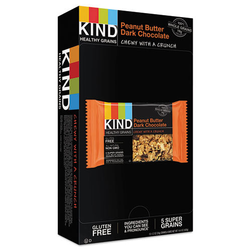 Kind Healthy Grains Bar, Peanut Butter Dark Chocolate, 1.2 oz, 12-Box 18083