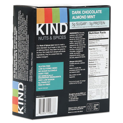 Kind Nuts and Spices Bar, Dark Chocolate Almond Mint, 1.4 oz Bar, 12-Box 19988