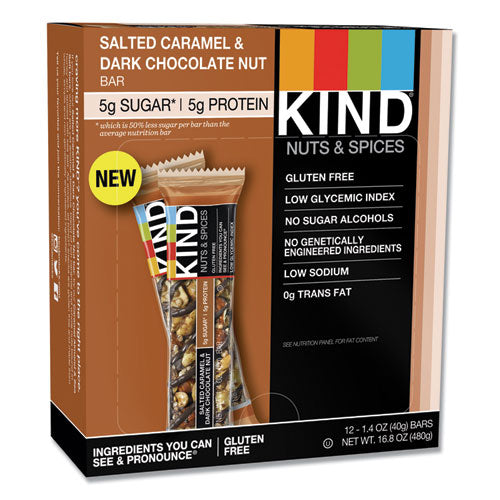 Kind Nuts and Spices Bar, Salted Caramel and Dark Chocolate Nut, 1.4 oz, 12-Pack 26961