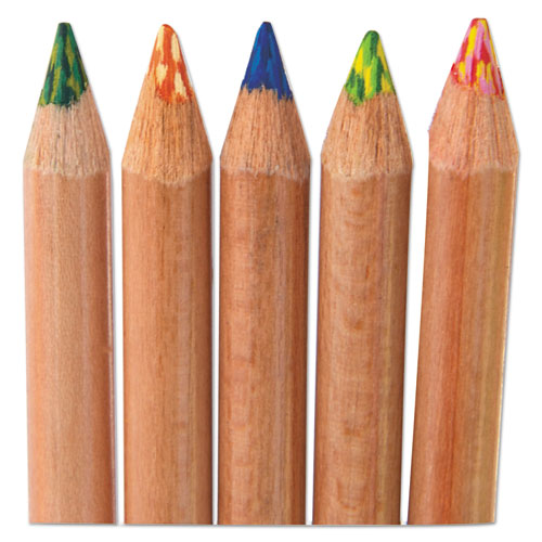Koh-I-Noor Tri-Tone Color Pencils, 3.8 mm, Assorted Tri-Tone Lead Colors, Tan Barrel, Dozen FA33TIN12BC