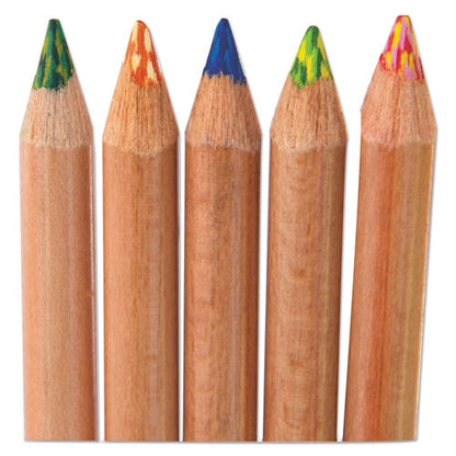 Koh-I-Noor Tri-Tone Color Pencils, 3.8 mm, Assorted Tri-Tone Lead Colors, Tan Barrel, Dozen FA33TIN12BC