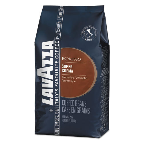 Lavazza Super Crema Whole Bean Espresso Coffee, 2.2lb Bag, Vacuum-Packed 4202