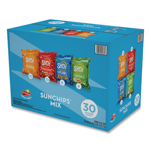 SunChips Variety Mix, Assorted Flavors, 1.5 oz Bags, 30 Bags-Box 67652