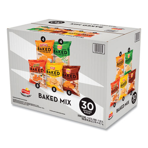 Frito-Lay Baked Variety Pack, BBQ-Crunchy-Cheddar and Sour Cream-Classic-Sour Cream and Onion, 30-Box 92268