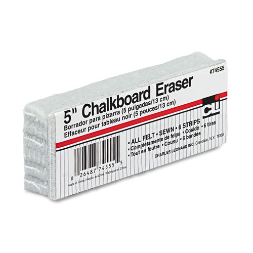 Charles Leonard 5-Inch Chalkboard Eraser, 5" x 2" x 1" 74555