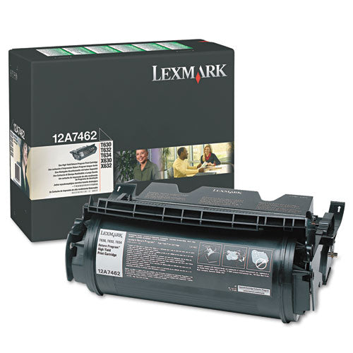 Lexmark 12A7462 Return Program High-Yield Toner, 21,000 Page-Yield, Black 12A7462