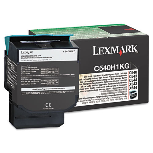 Lexmark C540H1KG Return Program High-Yield Toner, 2,500 Page-Yield, Black C540H1KG