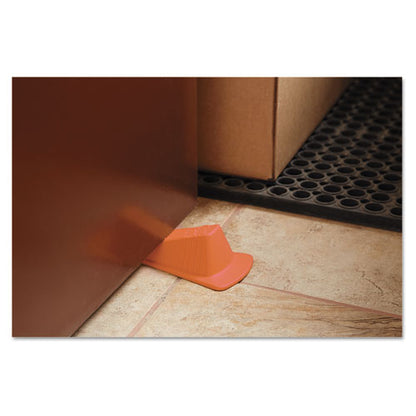 Master Caster Giant Foot Doorstop, No-Slip Rubber Wedge, 3.5w x 6.75d x 2h, Safety Orange 00965
