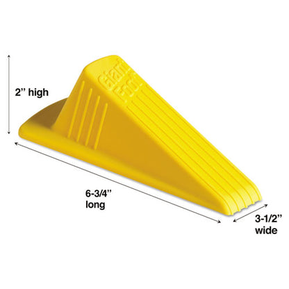 Master Caster Giant Foot Doorstop, No-Slip Rubber Wedge, 3.5w x 6.75d x 2h, Safety Yellow 00966