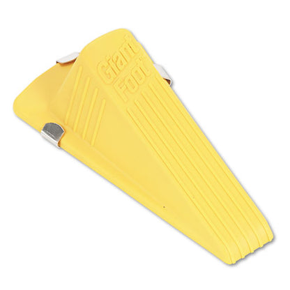 Master Caster Giant Foot Magnetic Doorstop, No-Slip Rubber Wedge, 3.5w x 6.75d x 2h, Yellow 00967