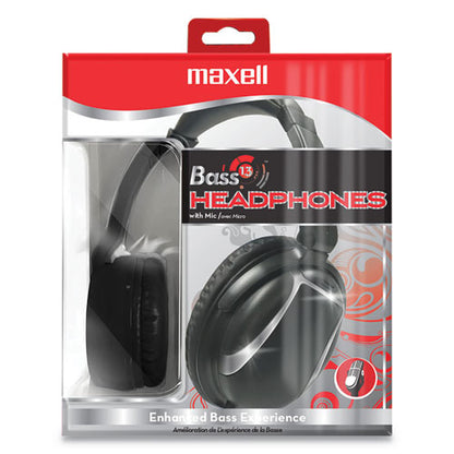 Maxell Bass 13 Headphone with Mic, Black 199840