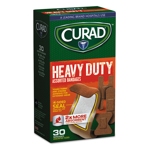 Curad Heavy Duty Bandages, Assorted Sizes, 30-Box CUR14924RB