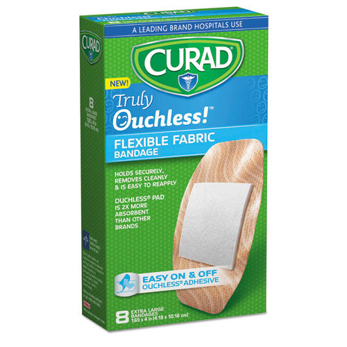 Curad Ouchless Flex Fabric Bandages, 1.65 x 4, 8-Box CUR5003