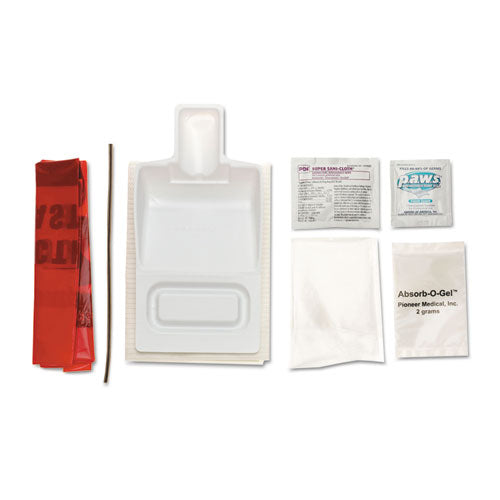 Medline Biohazard Fluid Clean-Up Kit, 7 Pieces, Synthetic-Fabric Bag MPH17CE210