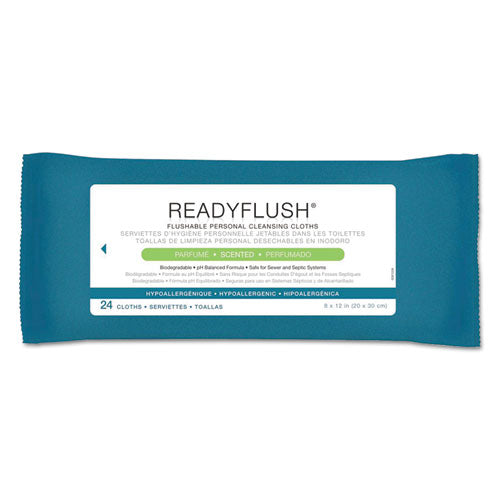 Medline ReadyFlush Biodegradable Flushable Wipes, 8 x 12, 24-Pack, 24 Pack-Carton MSC263810
