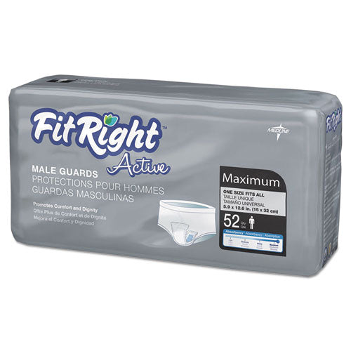 Medline FitRight Active Male Guards, 6" x 11", White, 52-Pack MSCMG02