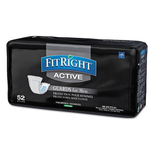 Medline FitRight Active Male Guards, 6" x 11", White, 52-Pack, 4 Pack-Carton MSCMG02