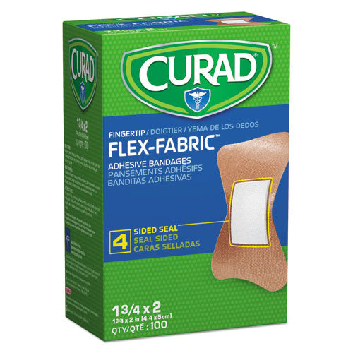 Curad Flex Fabric Bandages, Fingertip, 1.75 x 3, 100-Box NON25513