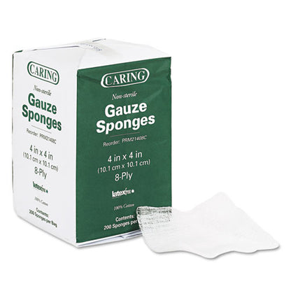 Medline Caring Woven Gauze Sponges, Non-Sterile, 8-Ply, 4 x 4, 200-Pack PRM21408C