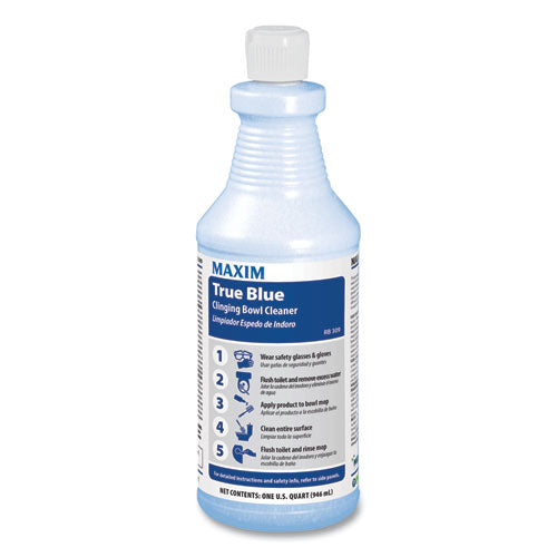 Maxim True Blue Clinging Bowl Cleaner, Mint Scent, 32 oz Bottle, 12-Carton 030900-12
