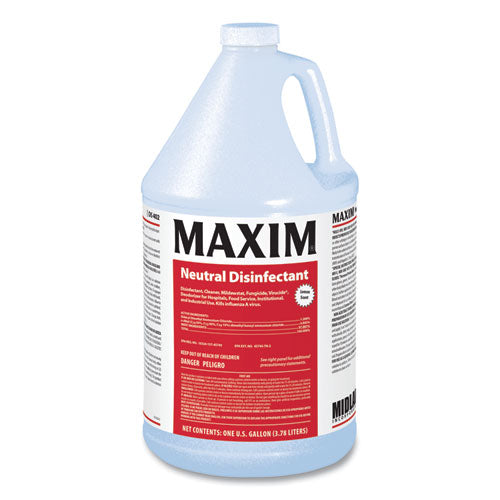 Maxim Neutral Disinfectant, Lemon Scent, 1 gal Bottle, 4-Carton 040200-41