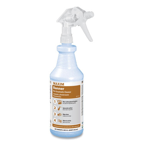 Maxim Banner Bio-Enzymatic Cleaner, Fresh Scent, 32 oz Spray Bottle, 12-Carton 071200-12