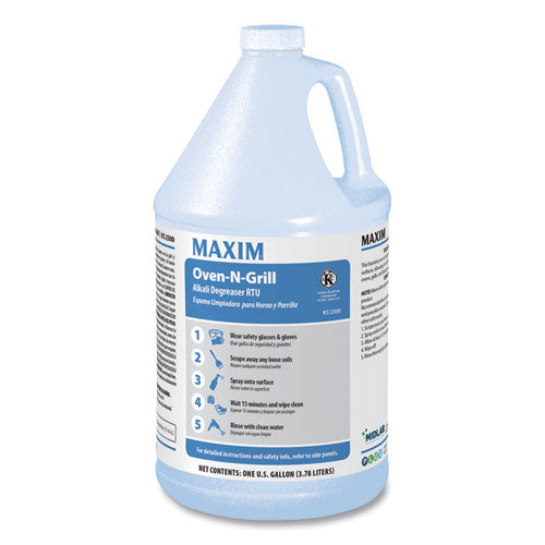 Maxim Oven-N-Grill Alkali Degreaser RTU, Citrus Scent, , 1 gal Bottle, 4-Carton 250000-41