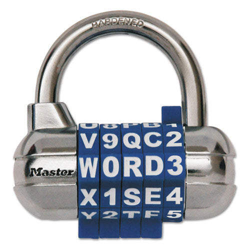 Master Lock Password Plus Combination Lock, Hardened Steel Shackle, 2 1-2" Wide, Silver 1534D