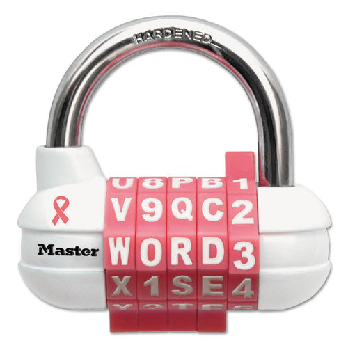 Master Lock Password Plus Combination Lock, Hardened Steel Shackle, 2 1-2" Wide, Silver 1534D