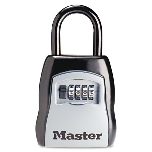 Master Lock Locking Combination 5 Key Steel Box, 3 1-4w x 1 5-8d x 4h, Black-Silver 5400D