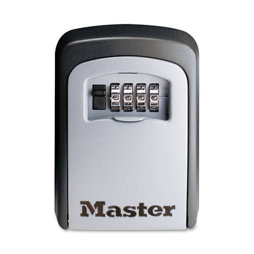 Master Lock Locking Combination 5 Key Steel Box, 3 1-4w x 1 1-2d x 4 5-8h, Black-Silver 5401D