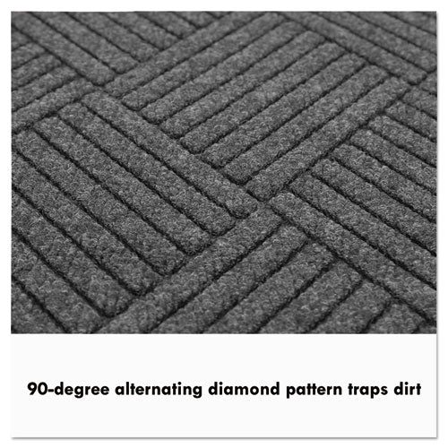 Guardian EcoGuard Diamond Floor Mat, Single Fan, 48 x 96, Charcoal EGDSF040804
