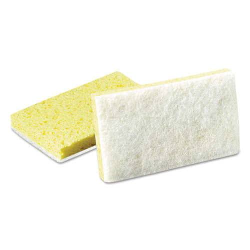 Scotch-Brite Professional Light-Duty Scrubbing Sponge, #63, 3.6 x 6.1, 0.7" Thick, Yellow-White, 20-Carton 63
