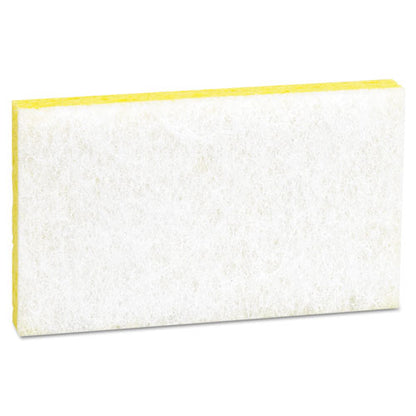 Scotch-Brite Professional Light-Duty Scrubbing Sponge, #63, 3.6 x 6.1, 0.7" Thick, Yellow-White, 20-Carton 63