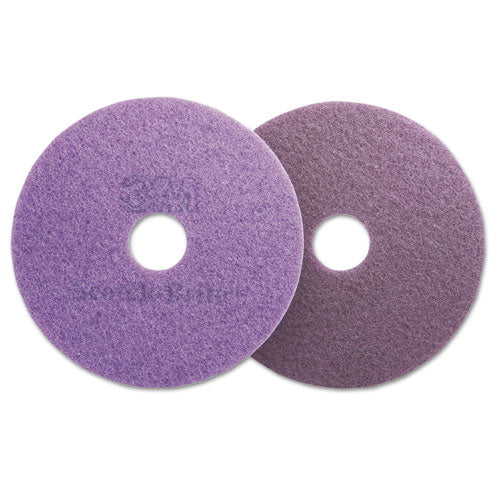 Scotch-Brite Diamond Floor Pads, 20" Diameter, Purple, 5-Carton 08418